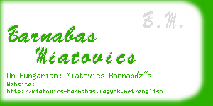 barnabas miatovics business card